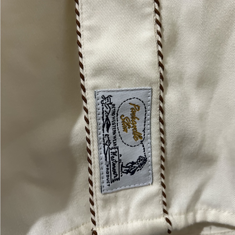 Panhandle Slim Cream and Tan Western Shirt - Picture 5 of 8